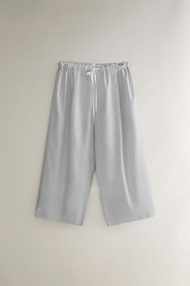 STRIPED TROUSERS - Oyster-white by Zara