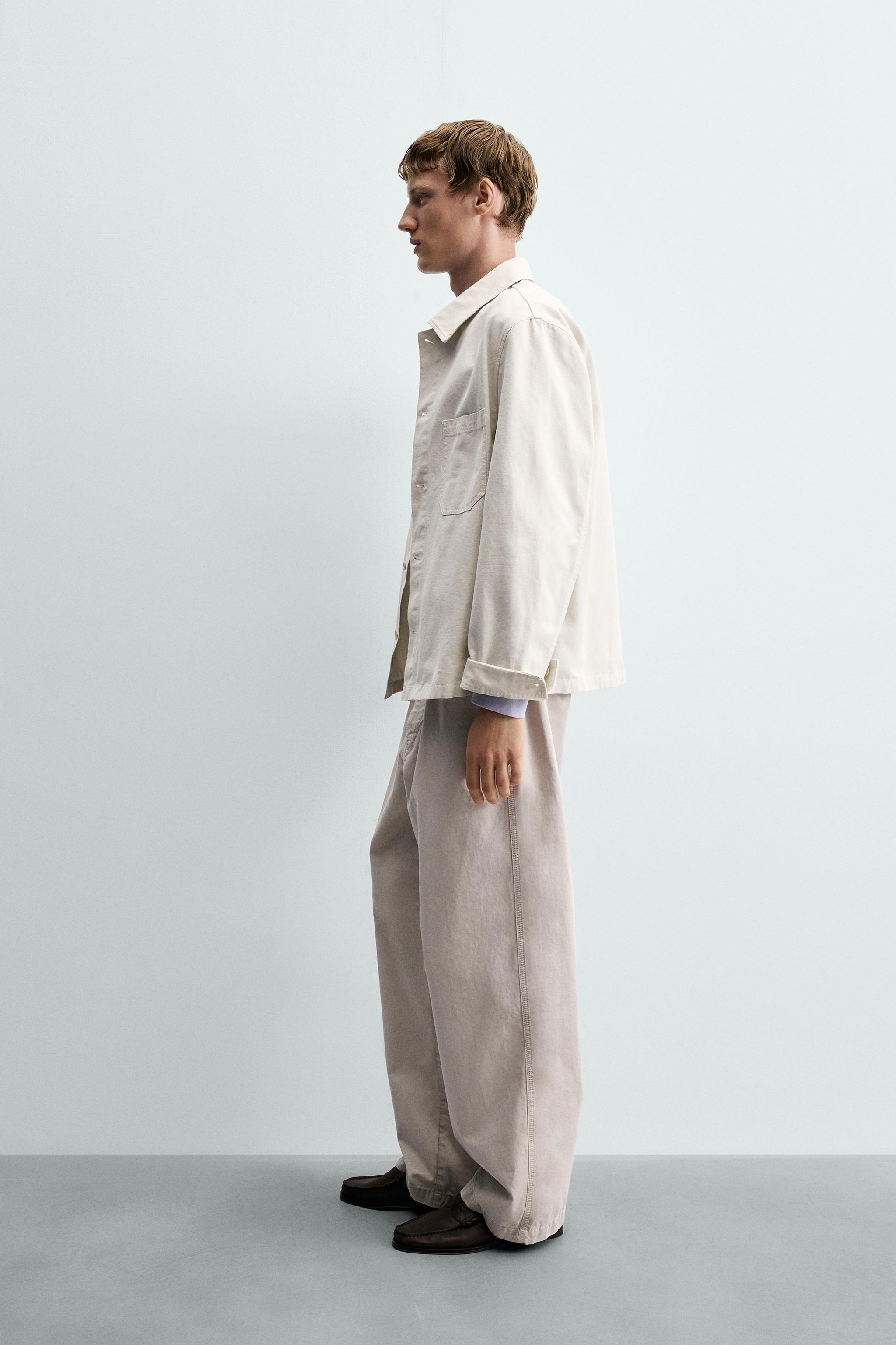 Zara REGULAR FIT KANVAS İNCE CEKET görsel 4