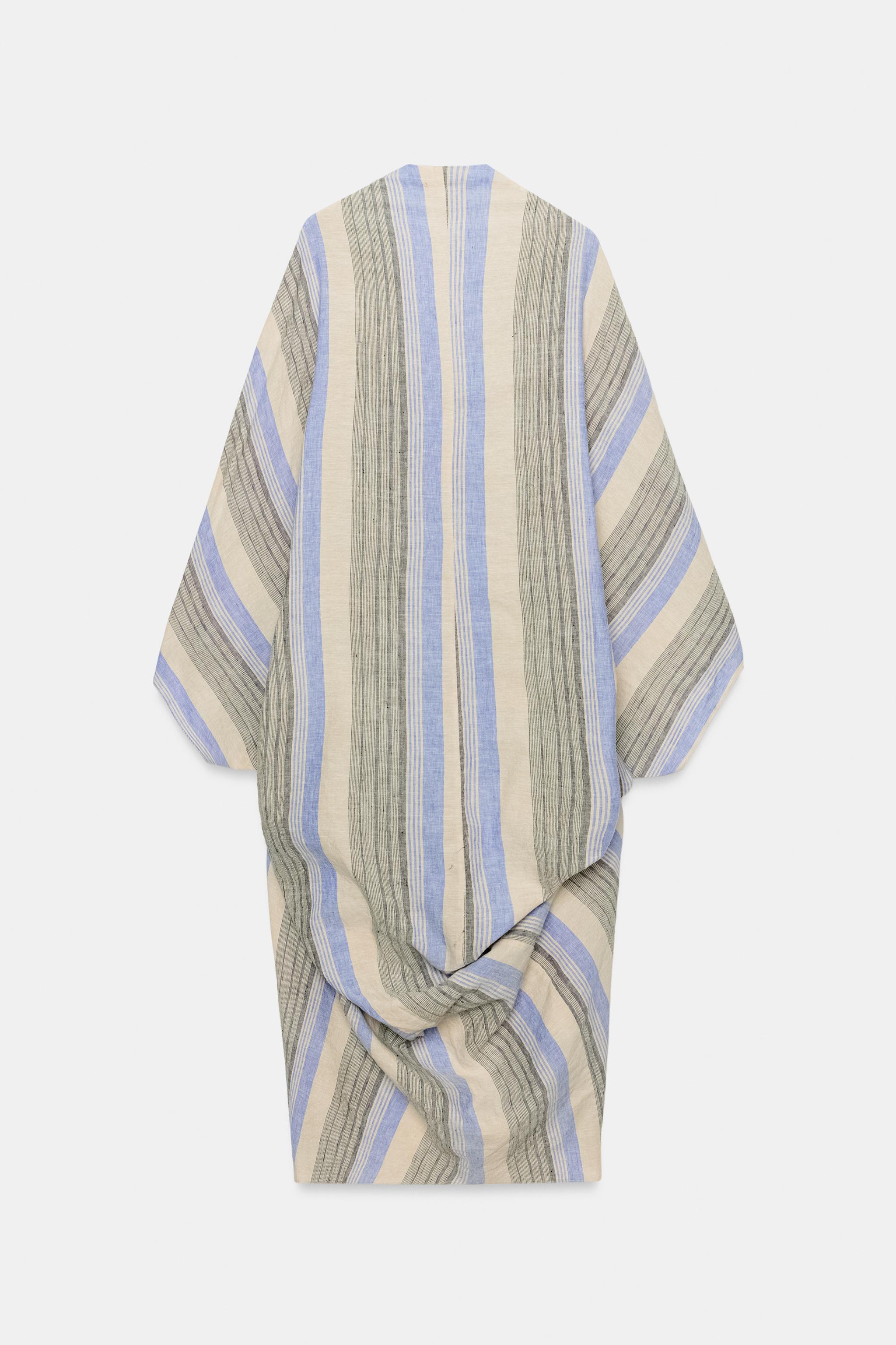 Женские платья Zara ZW COLLECTION STRIPED LINEN TUNIC — фото 6