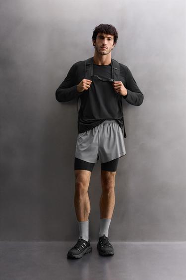 Zara TECHNICAL TRAINING T-SHIRT - Black