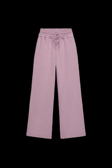 PANTALÓN RECTO FELPA - Rosa tiza de Zara