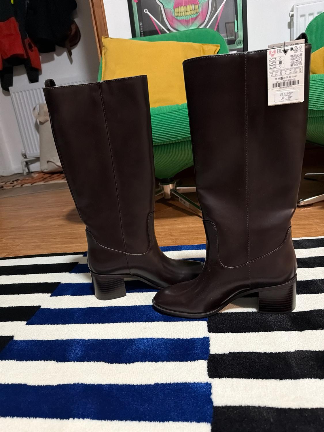 BLOCK HEEL KNEE-HIGH BOOTS - Image 5