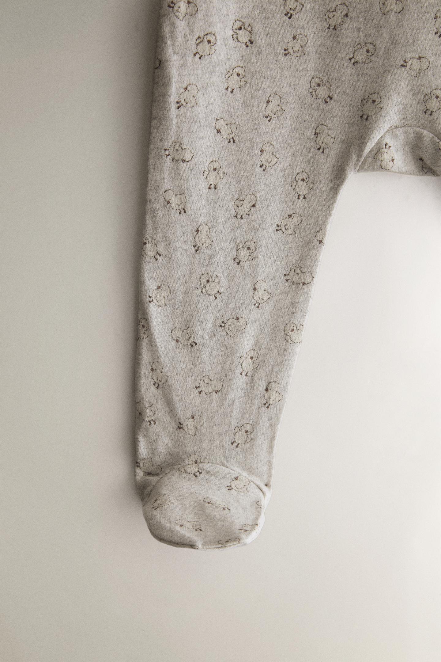 Комбинезон Zara Chick Footed Romper для малышей, цвет: Серый меланжевый — фото 4