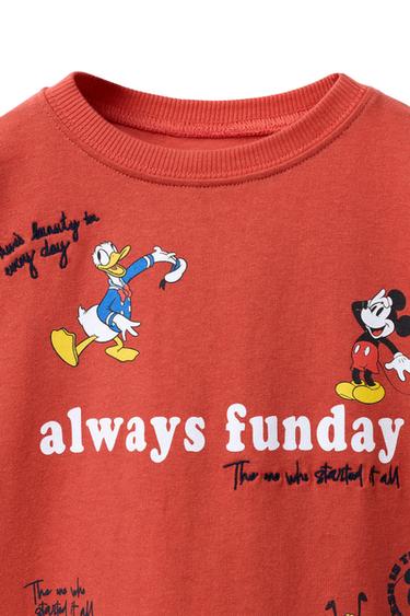 Zara MICKEY MOUSE AND FRIENDS © DISNEY EMBROIDERED T-SHIRT - Mid-red