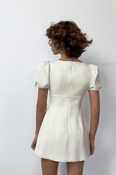 ROBE COURTE PLIS POCHES - Blanc de Zara - Image 3