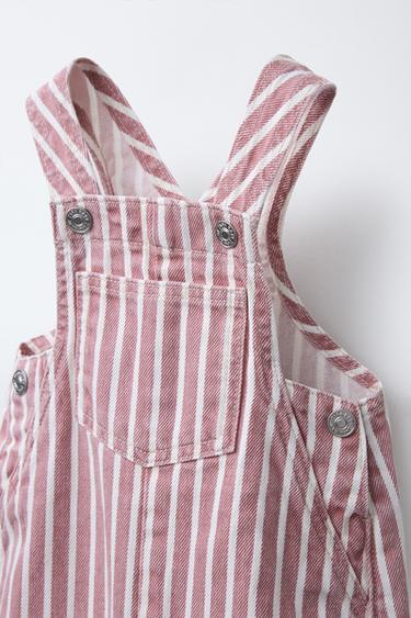 STRIPED TWILL DUNGAREES - Pink by Zara - Image 2