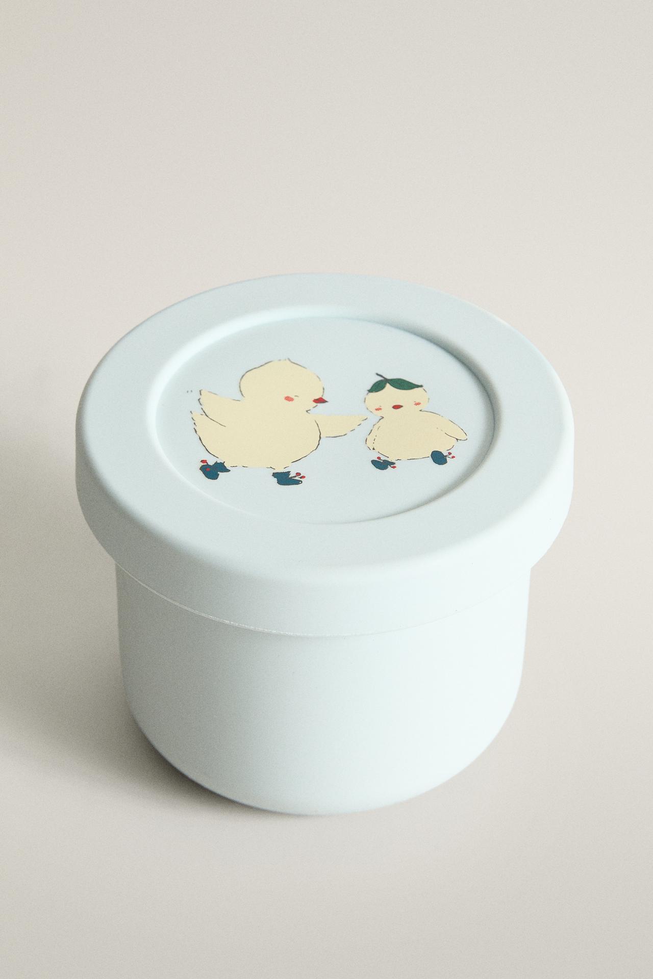 KIDS' SILICONE CHICK LUNCH BOX — Blue