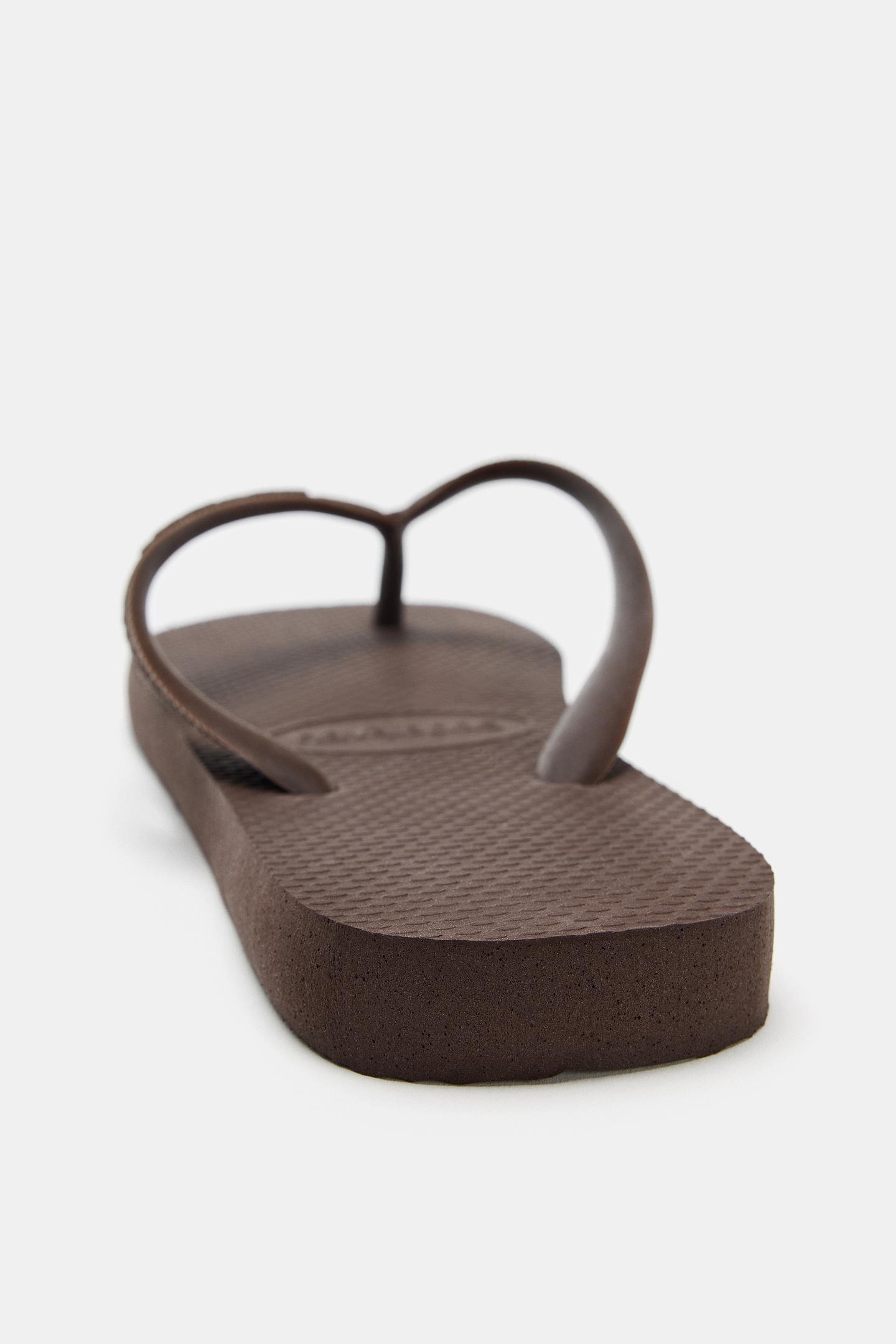 Женские сандалии Havaianas ® x ZARA Sandals, цвет: Коричневый — фото 5