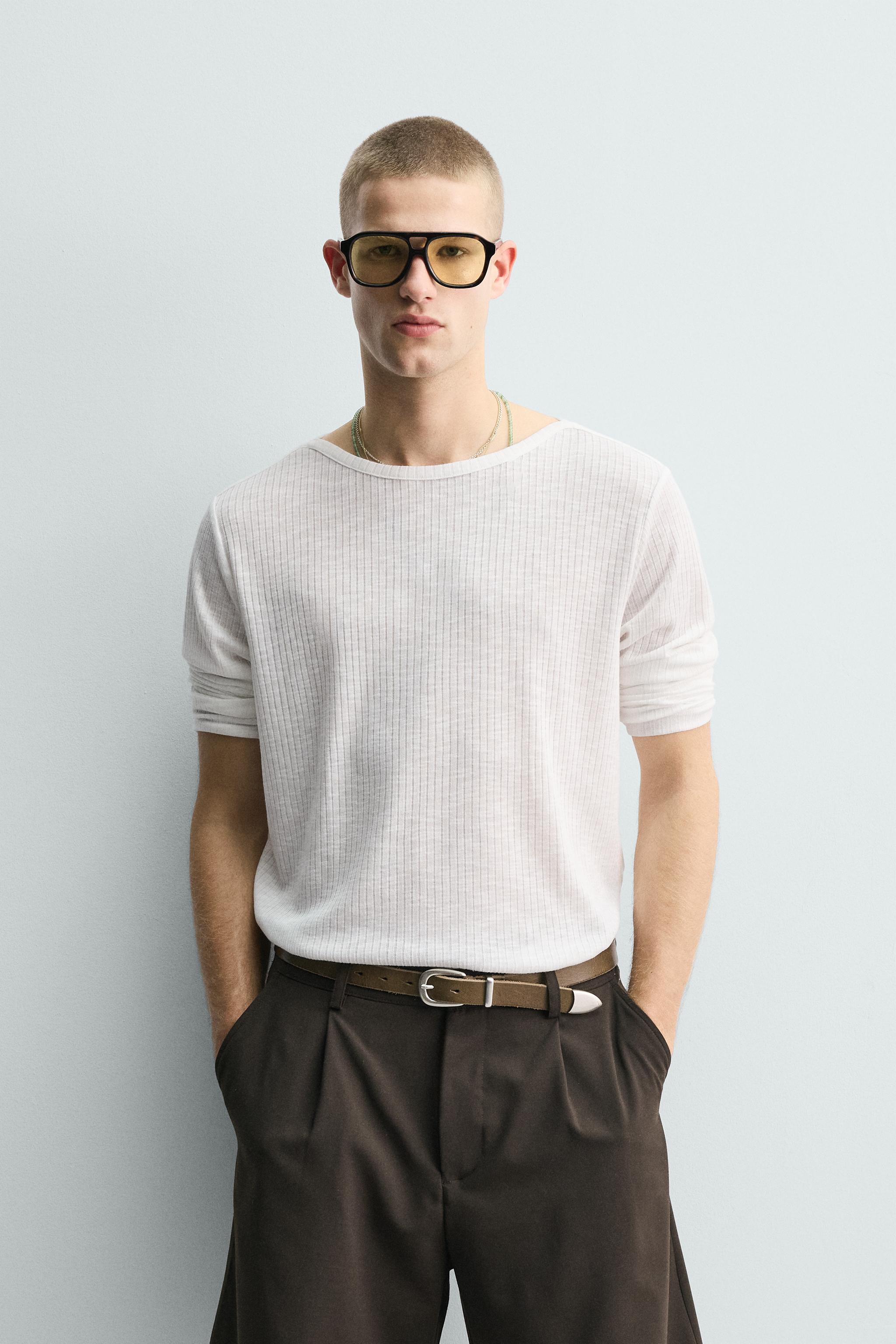 T-SHIRT RELAXED FIT STRUCTURÉ CANNELÉ