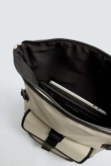 SAC À DOS EFFET GOMME AVEC RABAT - Blanc ivoire de Zara - Image 5