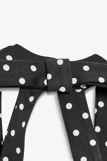 POLKA DOT HALTER SHORT DRESS - Black / White by Zara - Image 5