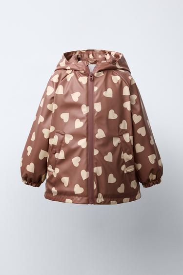 WATER-RESISTANT PRINTED RUBBERISED RAINCOAT - Pink by Zara