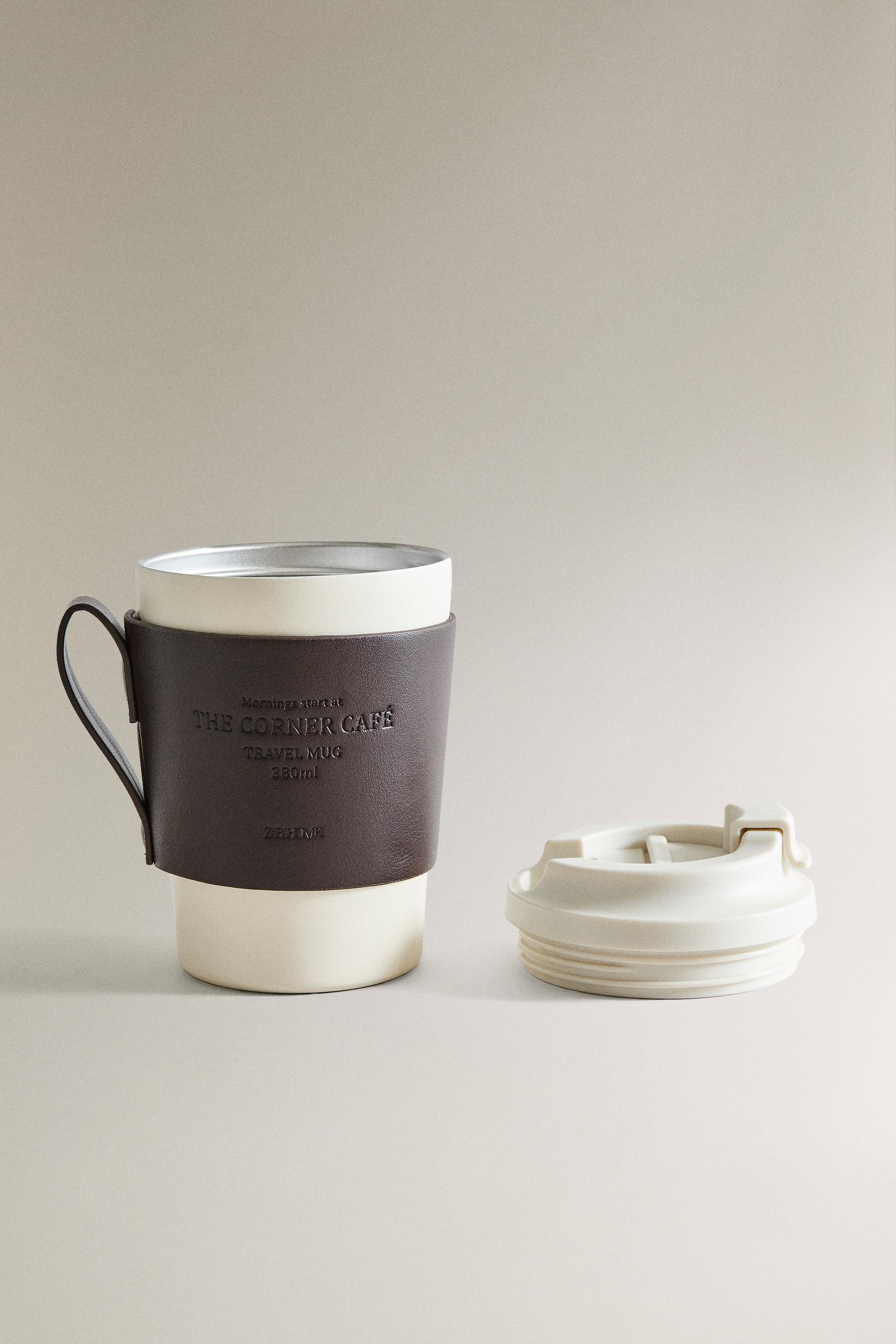 MUG WITH LID AND BAND - Brown | ZARA Canada