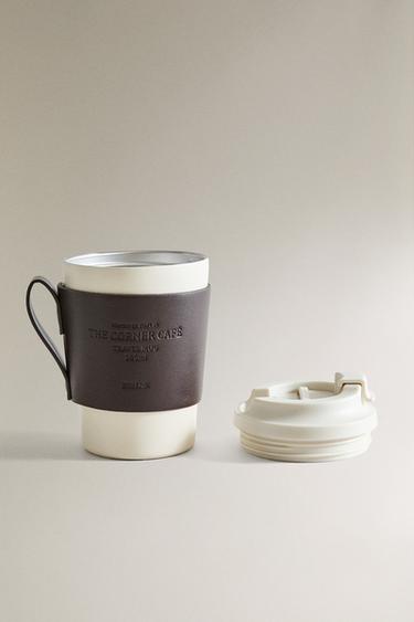 LIDDED MUG WITH BAND - Brown by Zara - Image 1