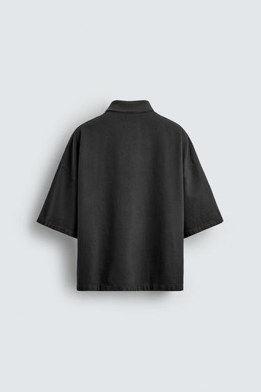 POLO COUPE CARRÉE BRODERIES - Gris de Zara - Image 1