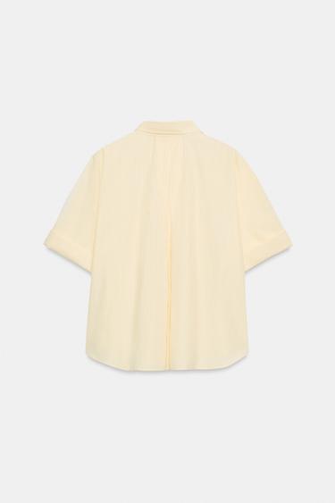 CHEMISE OVERSIZE EN POPELINE À RAYURES - Imprimée de Zara - Image 6