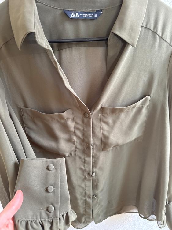 PATCH POCKET SEMISHEER KHAKI SHIRT - Image 4