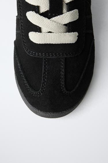 LEATHER TRAINERS - Black by Zara - Image 3