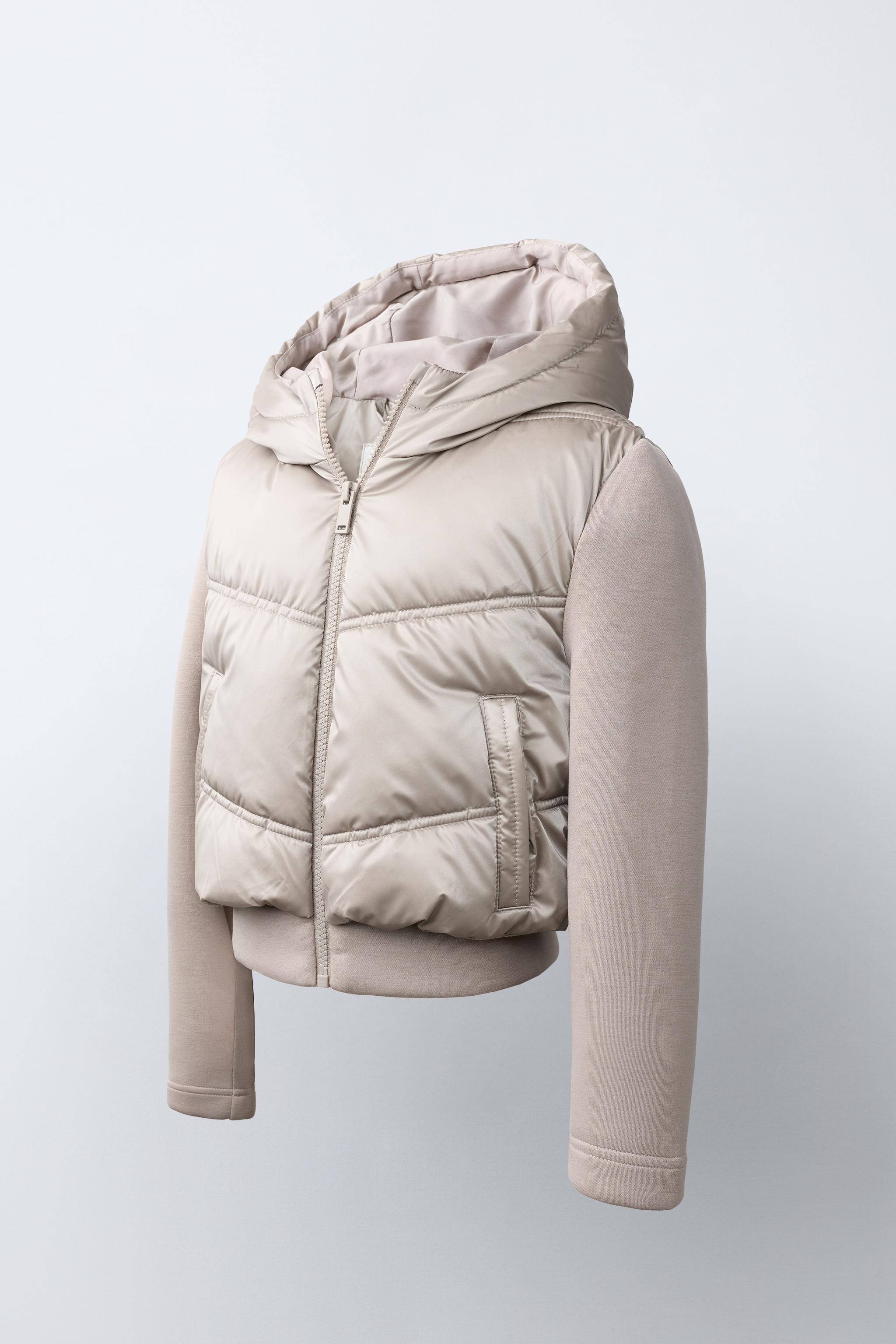 COMBINED QUILTED HOODED JACKET — Soft gold