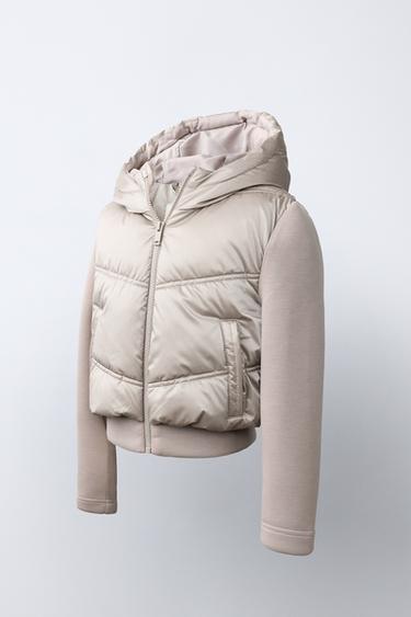 CONTRAST HOODED PUFFER JACKET - Cava by Zara