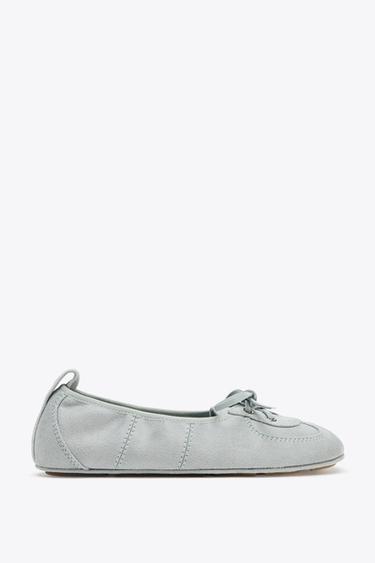 LACE-UP BALLERINAS - Blue by Zara