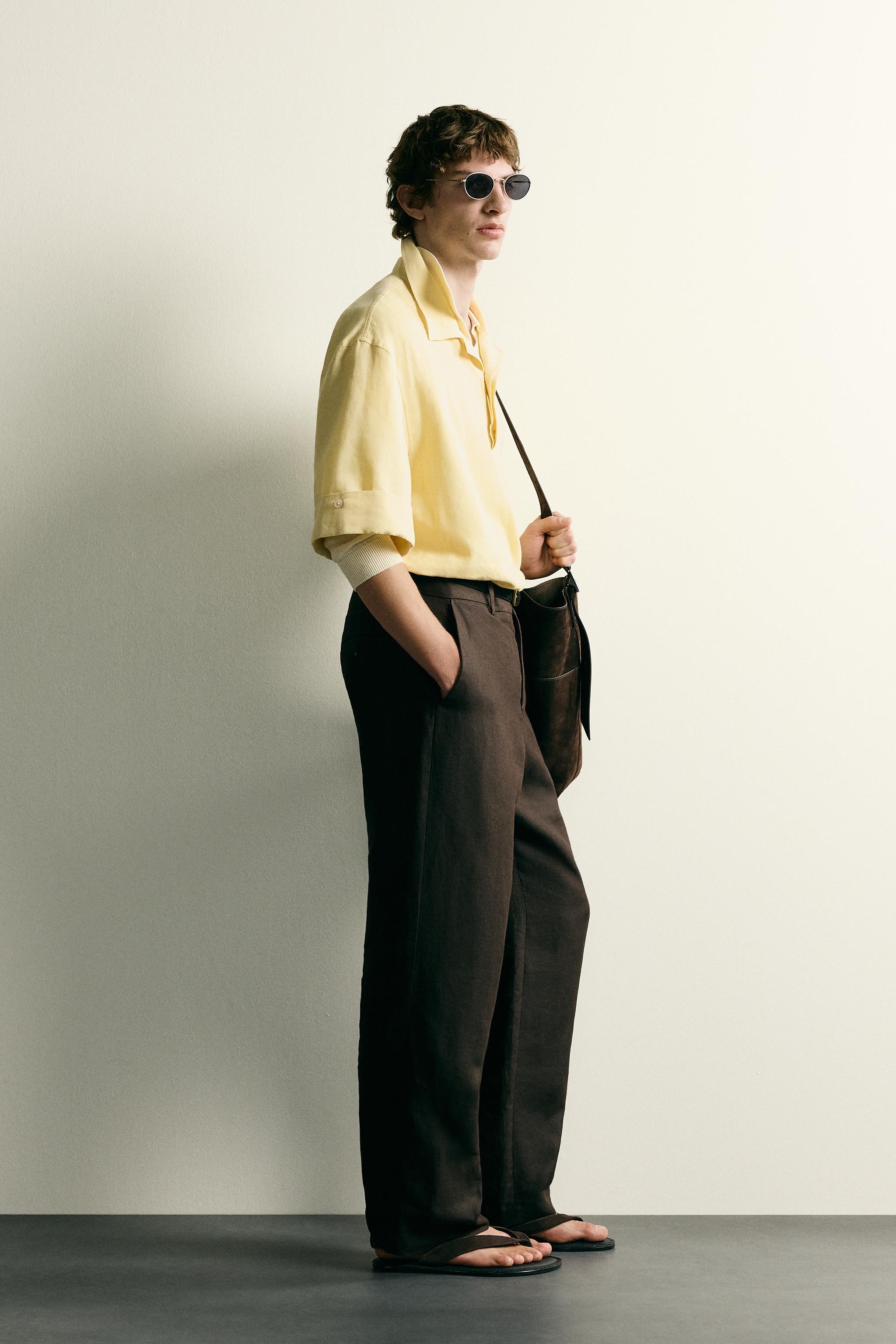 COTTON - LINEN POLO SHIRT