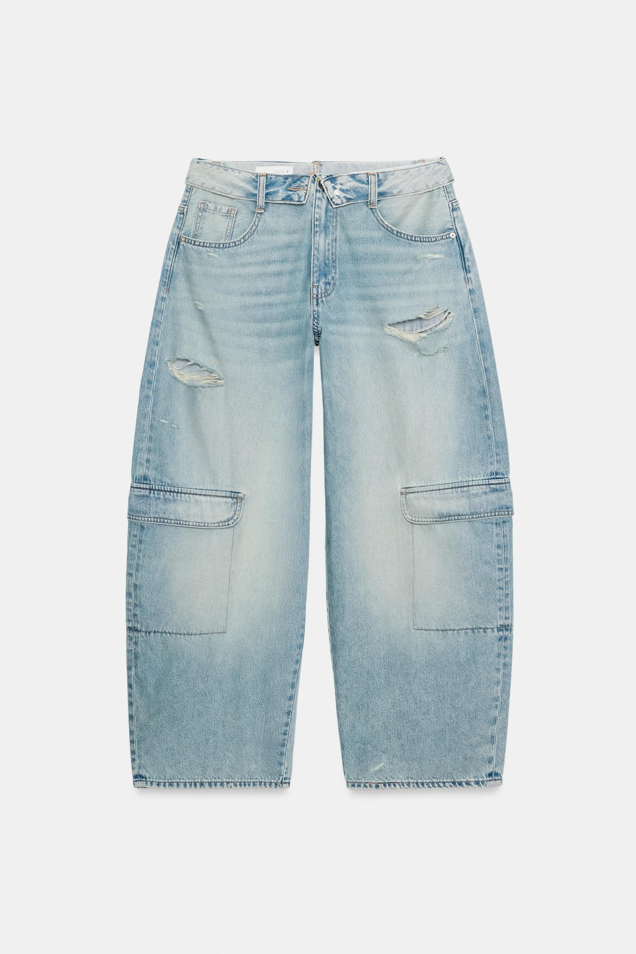 JEANS TRF CARGO BALLOON CINTURILLA VUELTA TIRO MEDIO