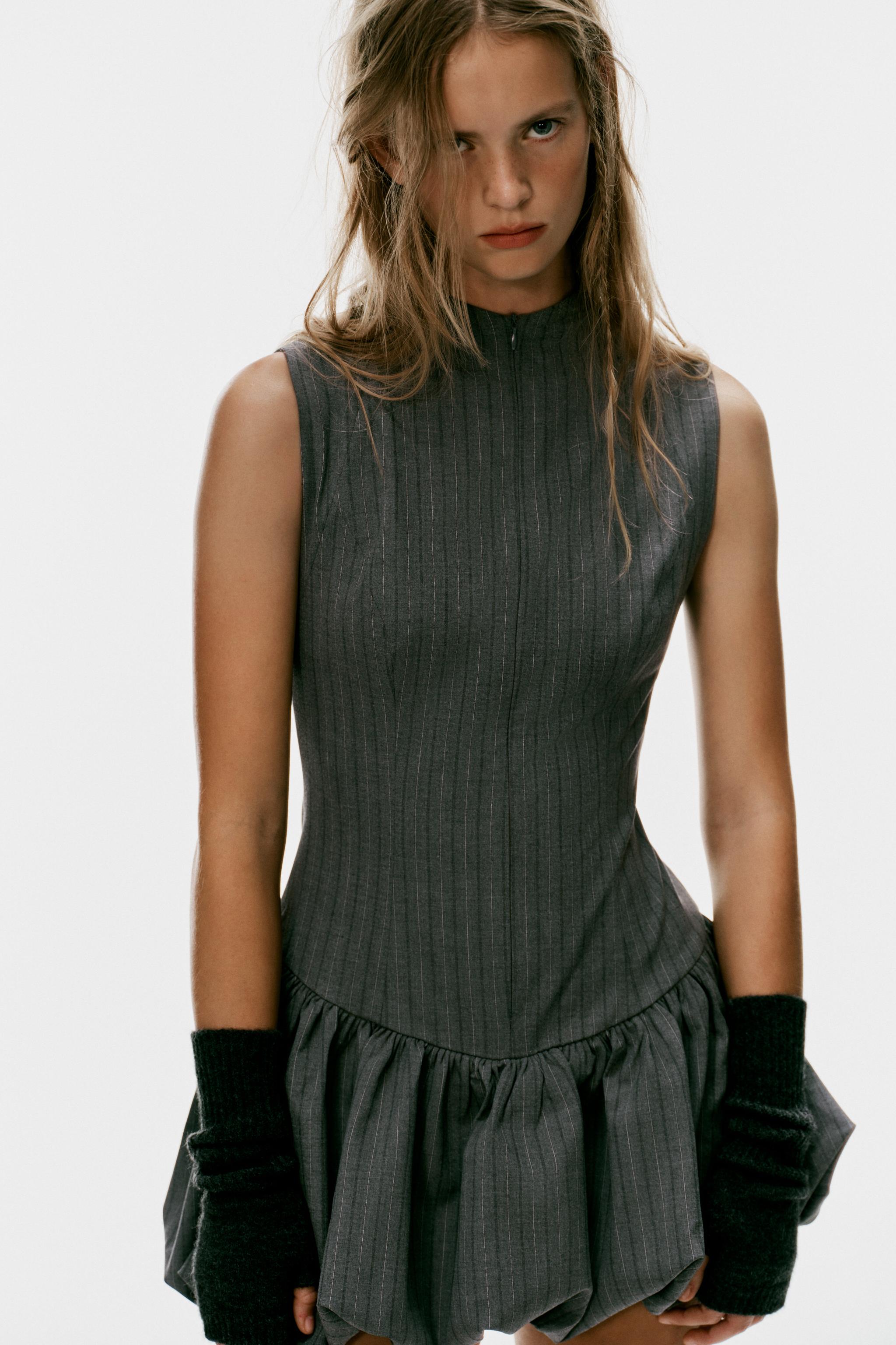 BUBBLE HEM MINI DRESS