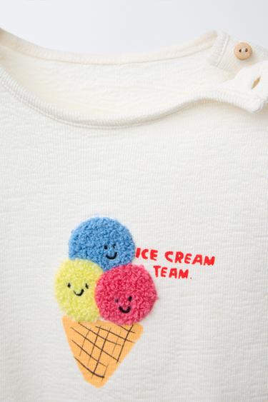 BARBOTEUSE GLACES VELOURS BOUCLÉ - Écru clair de Zara - Image 2