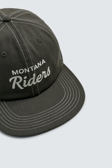CONTRAST EMBROIDERED FLAT PEAK CAP - Dark grey by Zara - Image 5