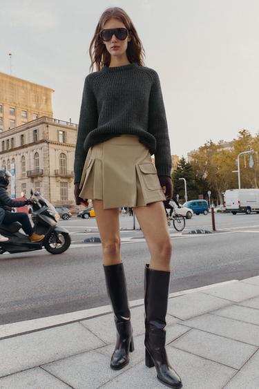 CARGO SKORT - Light camel by Zara