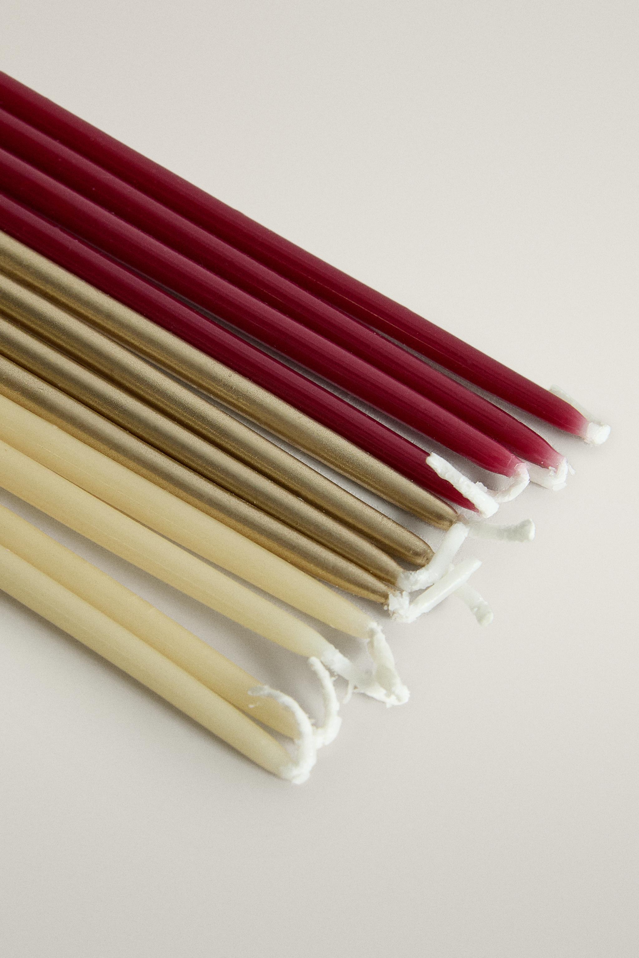 SLIM CHRISTMAS DECORATIVE CANDLES (PACK OF 15)