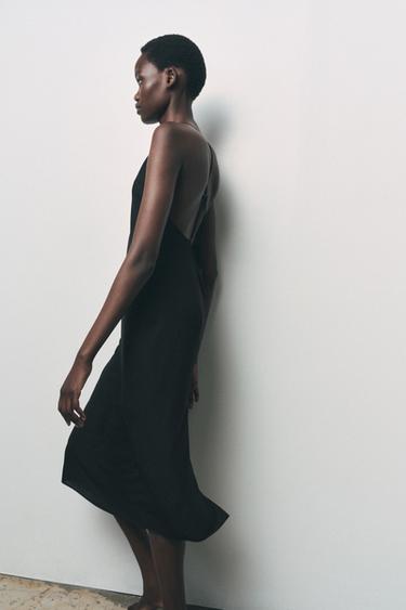 LONG SLIP DRESS WITH MULTI-POSITION STRAPS - Black by Zara