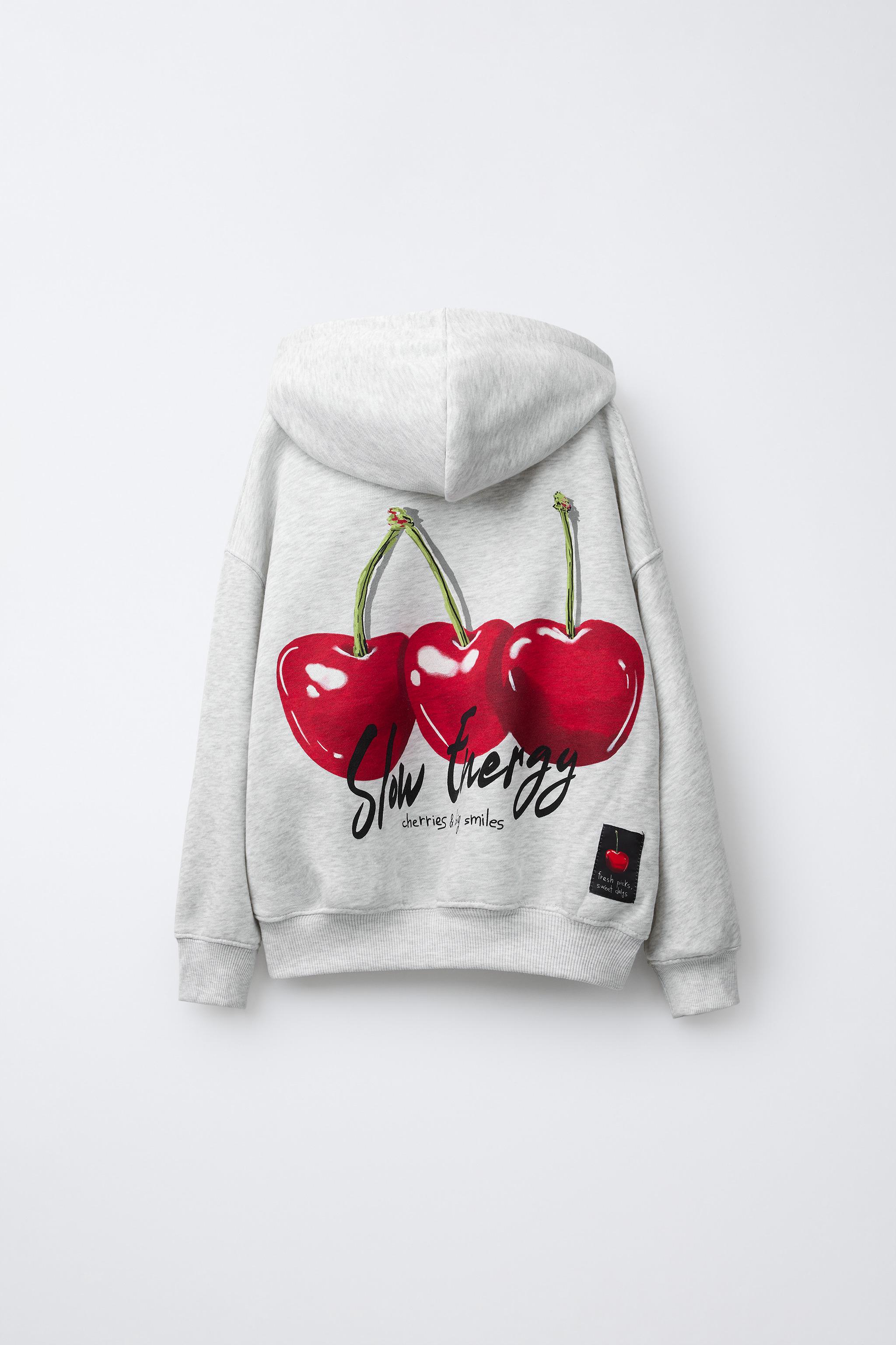 SWEAT À CAPUCHE CERISES