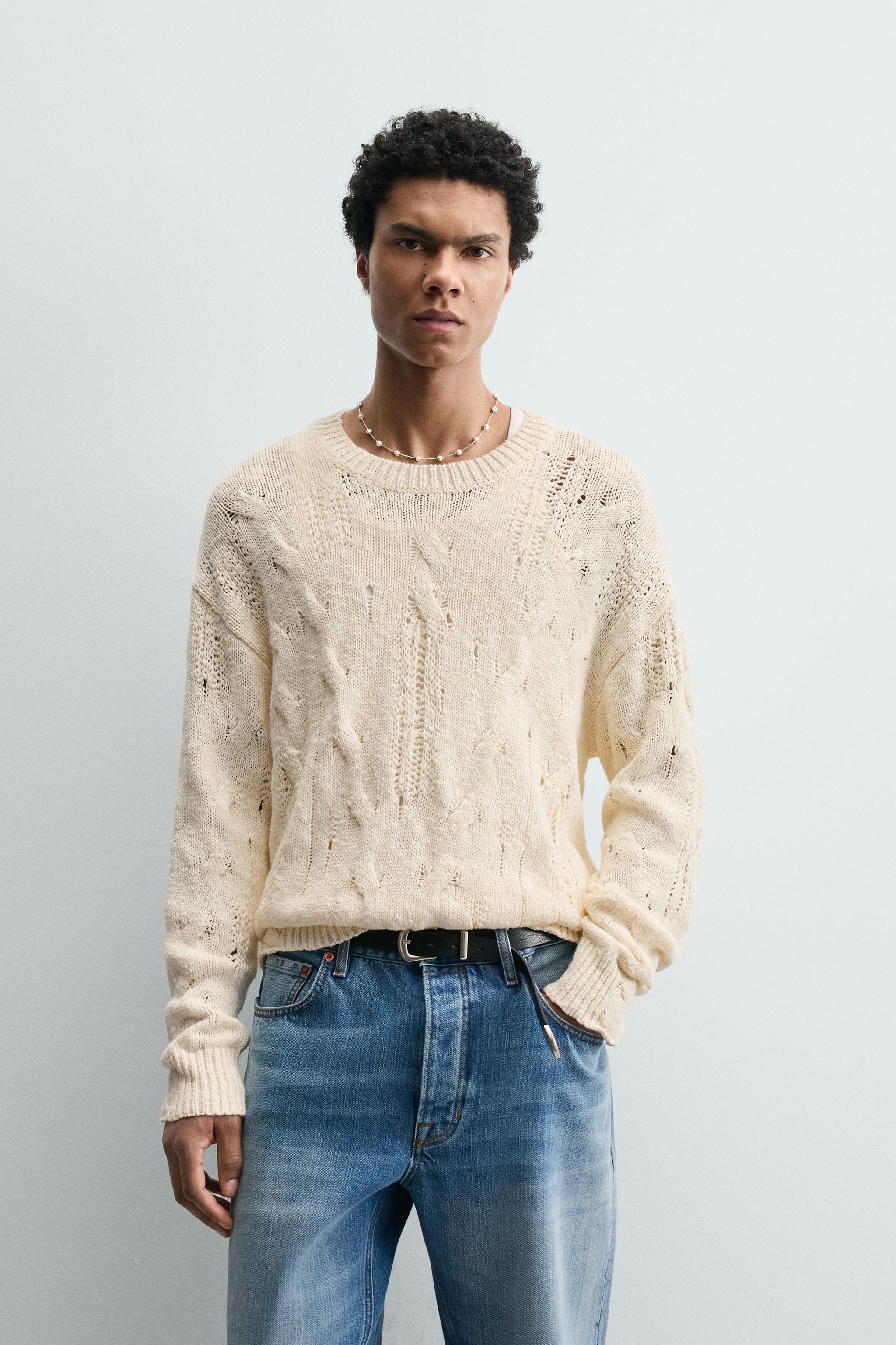 OPEN KNIT CABLE JUMPER - Oyster-white | ZARA United States
