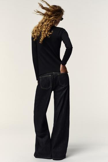 HAUT À COL CHEMINÉE AVEC FERMOIR - Noir de Zara - Image 3