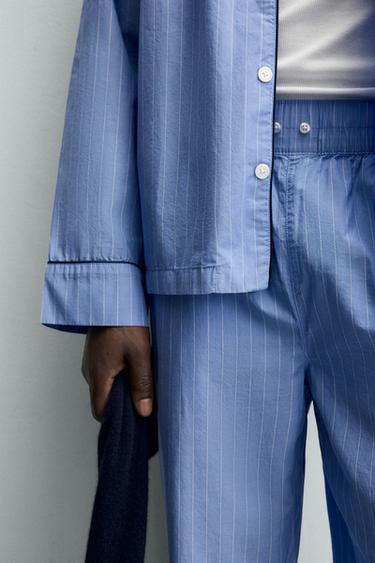 ENSEMBLE DE PYJAMA LISERÉS STRUCTURES CONTRASTÉS - Bleu de Zara - Image 6