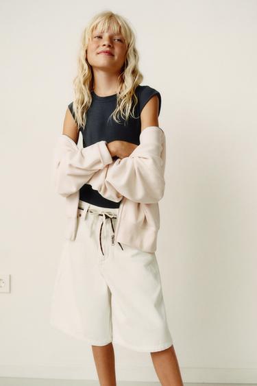 BAGGY DENIM BERMUDA SHORTS - White by Zara