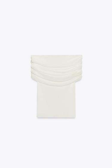 TOP EN MAILLE ÉPAULES DÉNUDÉES - Écru de Zara - Image 6