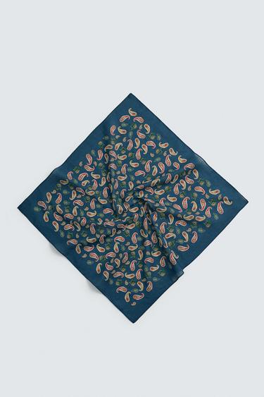 BANDANA IMPRIMÉ GÉOMÉTRIQUE - Bleu marine de Zara