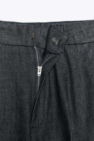 ZW COLLECTION DENIM TROUSERS WITH DARTS - Blue by Zara - Image 7