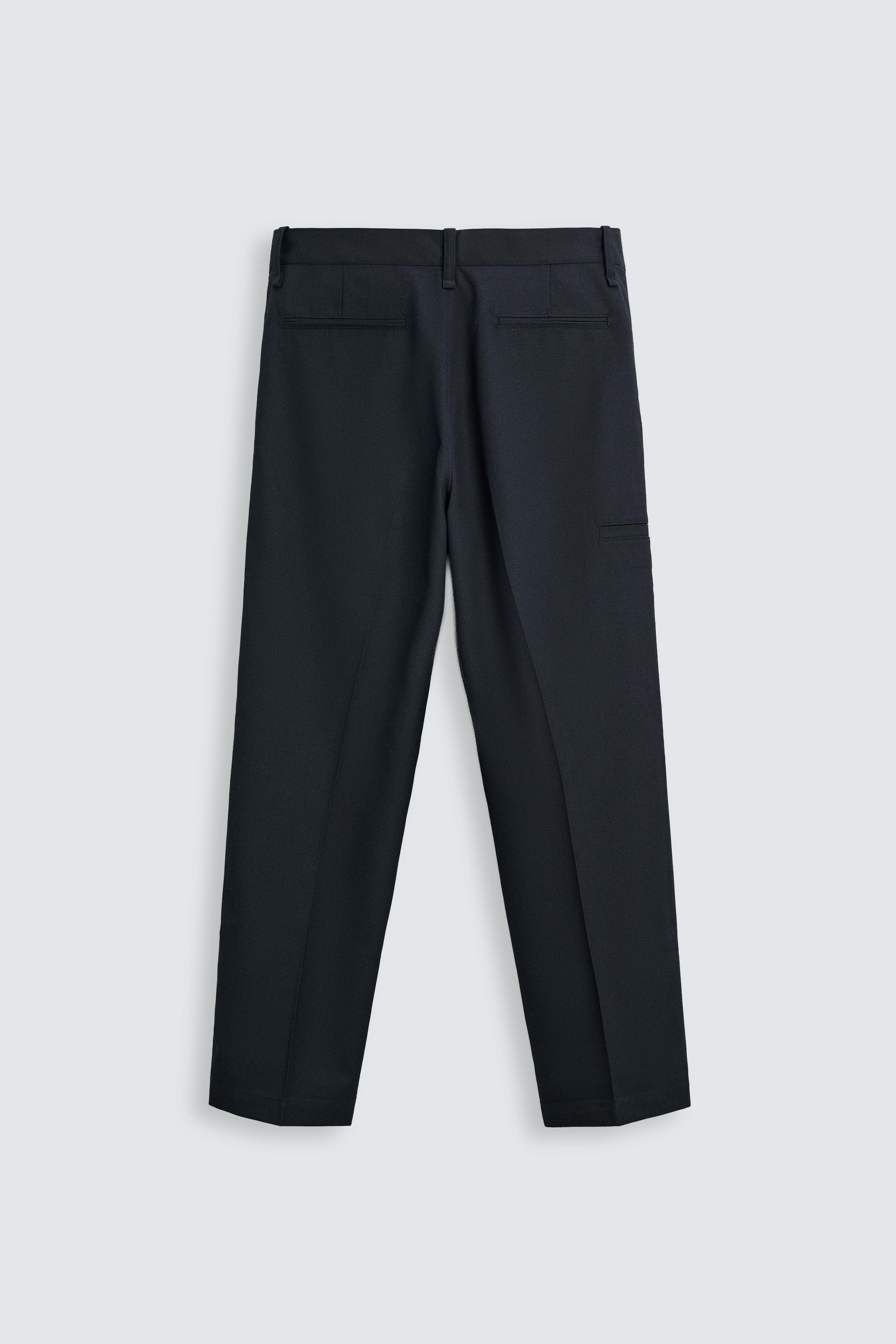 STRAIGHT-LEG TROUSERS - Navy blue | ZARA New Zealand