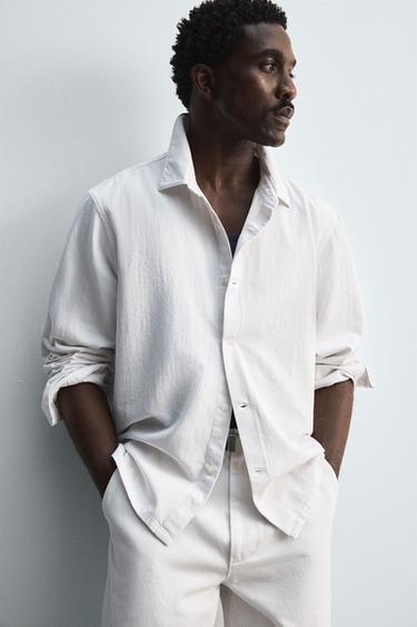 LIGHTWEIGHT DENIM SHIRT LIMITED EDITION - Oyster-white by Zara - Image 4