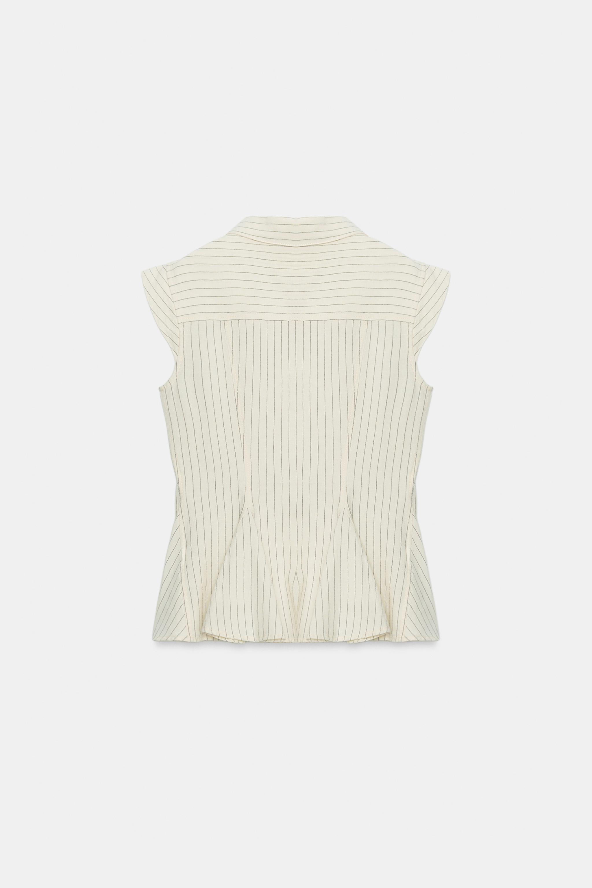ZW COLLECTION PEPLUM ÇİZGİLİ GÖMLEK - Görsel 8