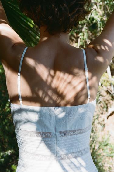 EMBROIDERED POPLIN DRESS - White by Zara - Image 1