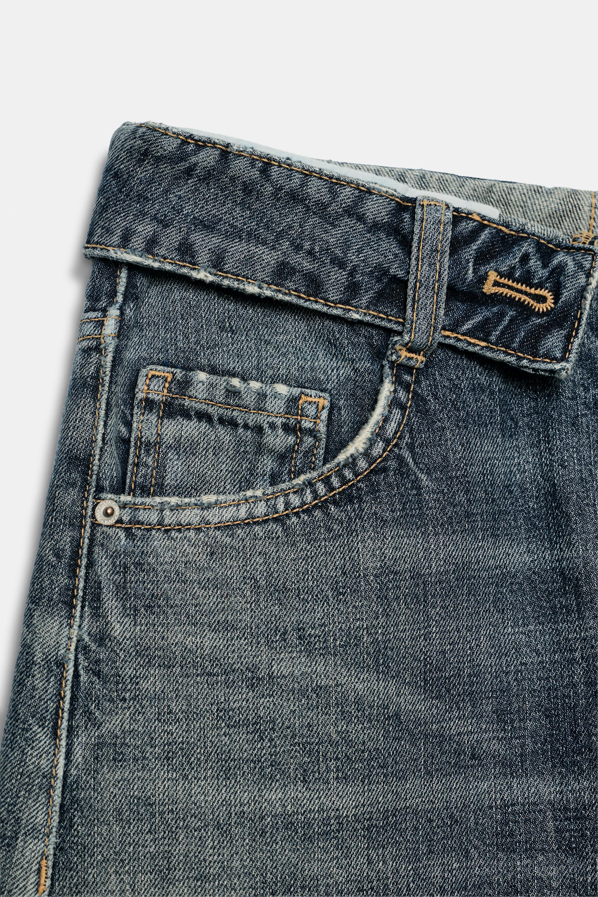 TRF MID-RISE DISTRESSED TURN-UP WAIST JEANS