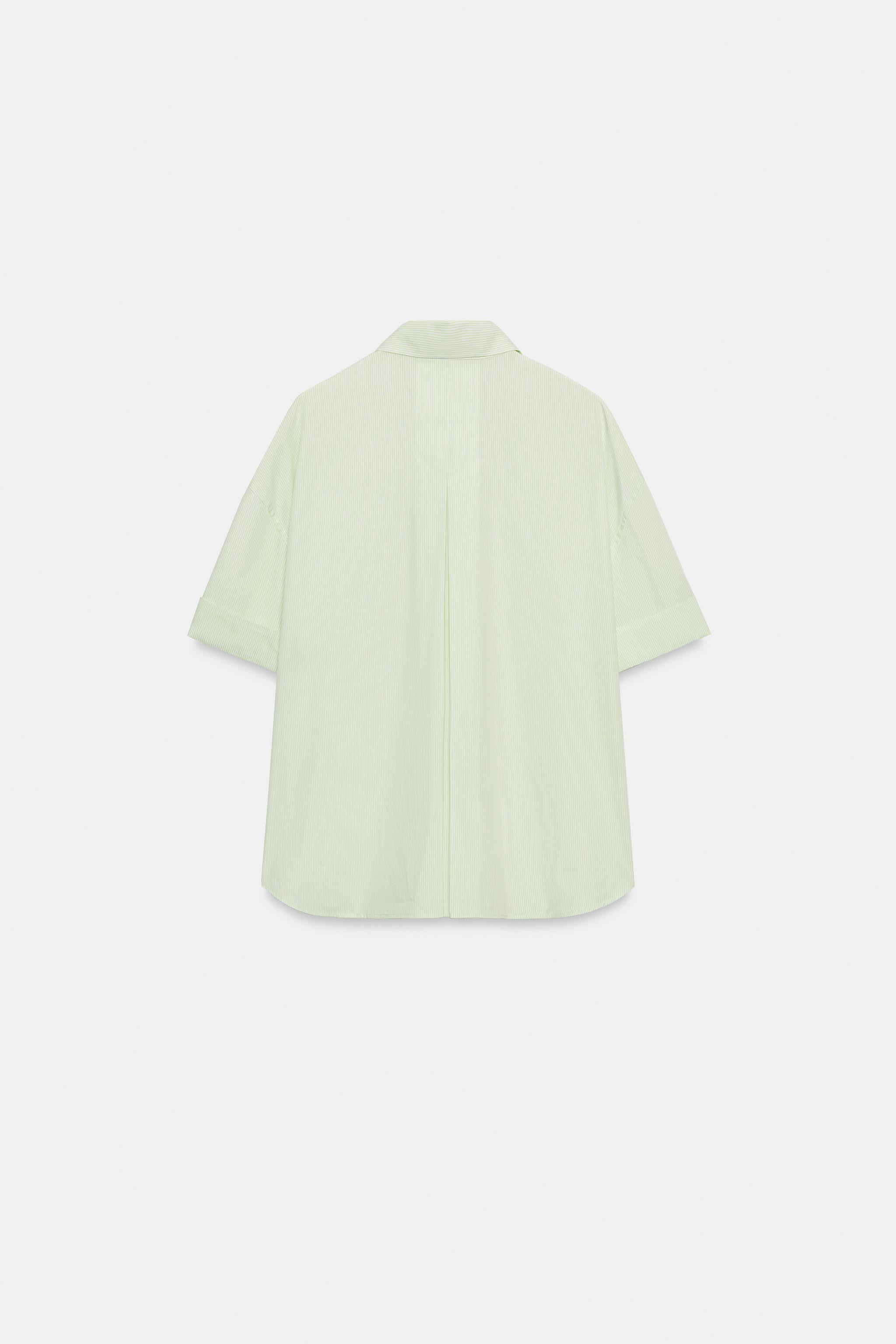 ÇİZGİLİ OVERSIZE POPLİN GÖMLEK - Görsel 9