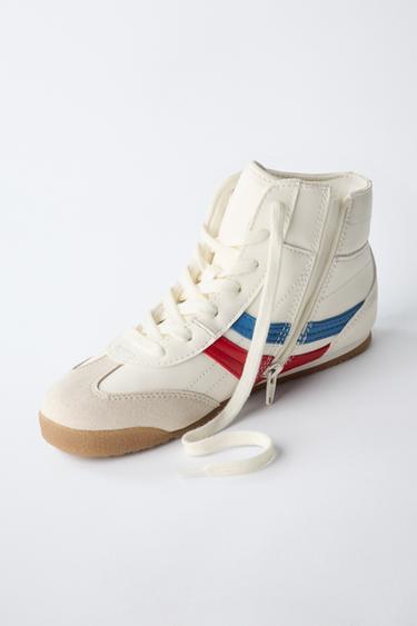 RETRO HIGH-TOP SNEAKERS - White by Zara - Image 2