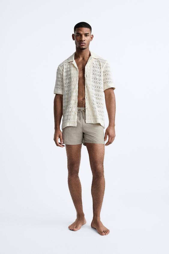 BASIC SWIMMING TRUNKS - Stone | ZARA Australia