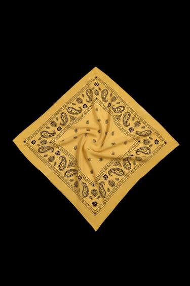 Zara PAISLEY PRINT BANDANA - Yellow - Image 0